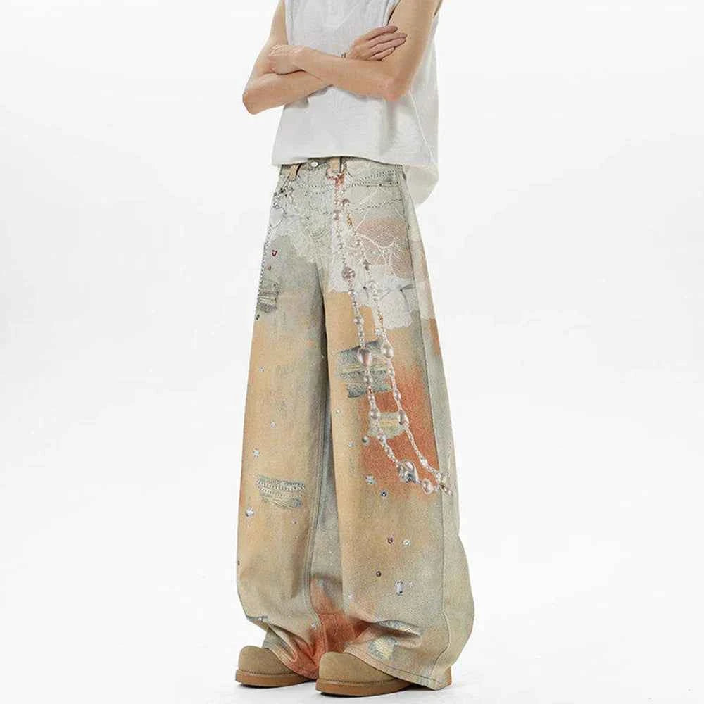 Trendsetter Retro Loose Graphic Denim Jeans