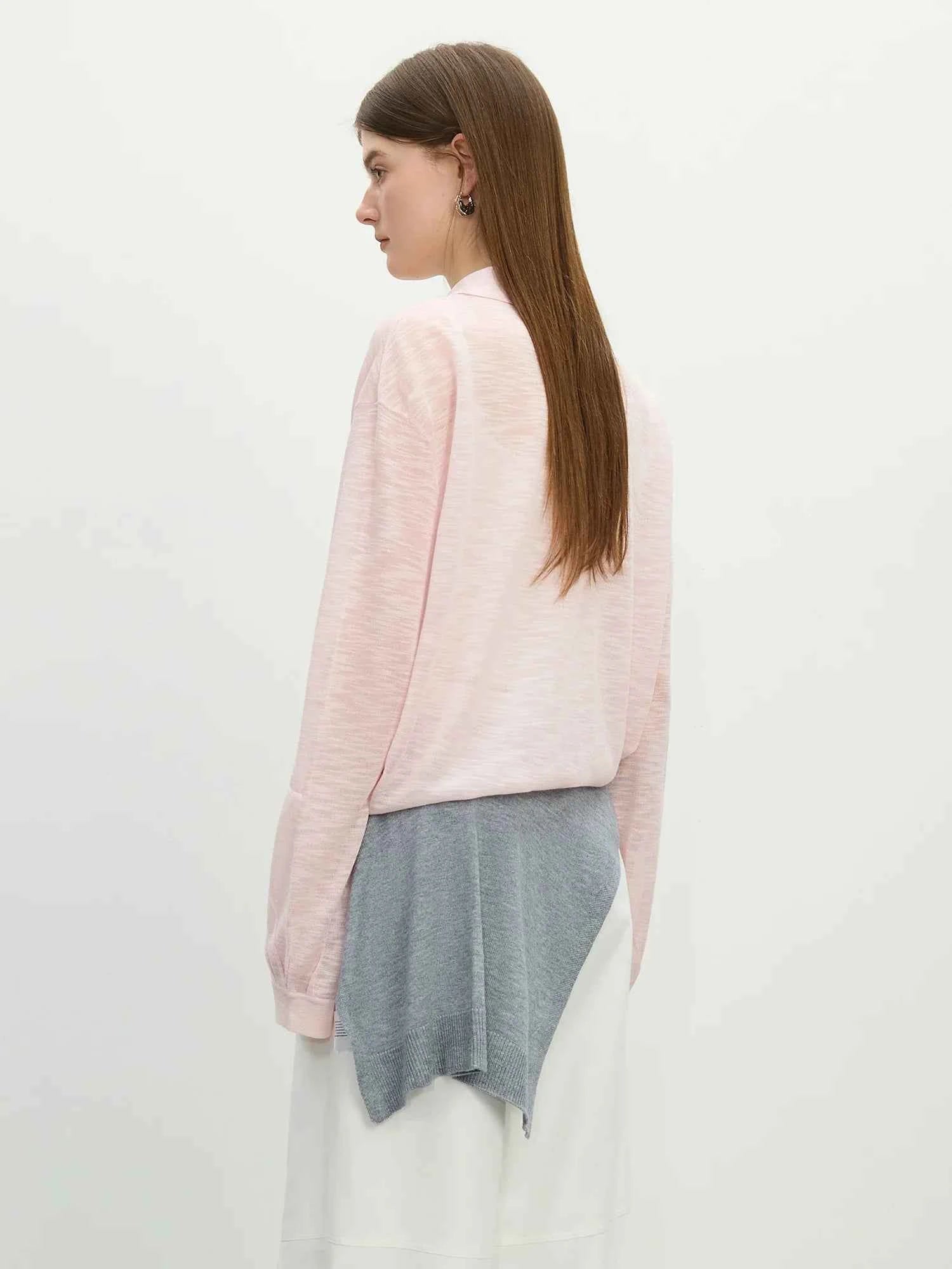 Women Classic Retro Soft Bamboo Linen Knitted Cardigan