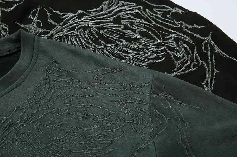 Plush Oversized Embroidered Short Sleeve T-Shirt
