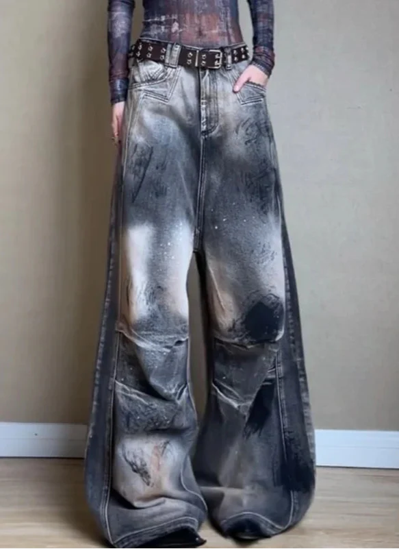 Vintage High Waist Blue Denim Jeans - Luxuryurbanwear