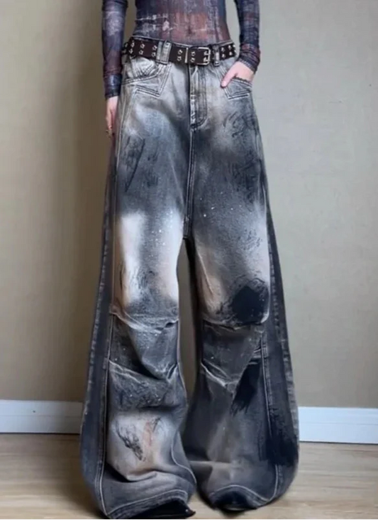 Vintage High Waist Blue Denim Jeans - Luxuryurbanwear