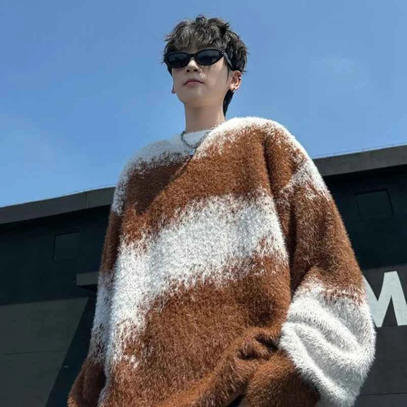 Streetwear Casual Vintage American Style Knitted Sweater