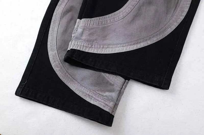 Vintage Hip Hop Patchwork Denim Cargo Jeans