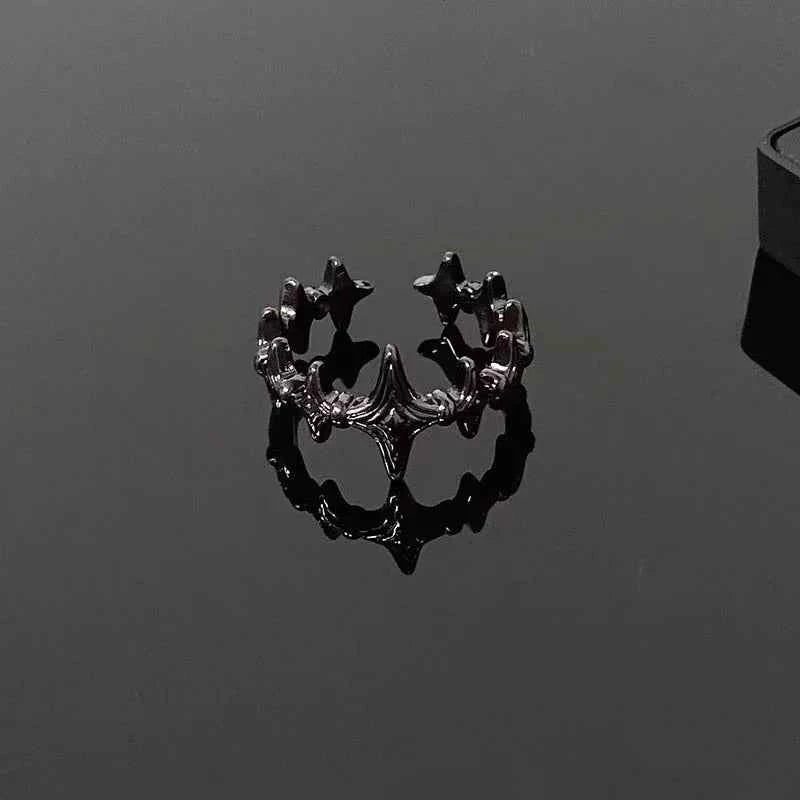 Irregular Cross Star Open Adjustable Ring