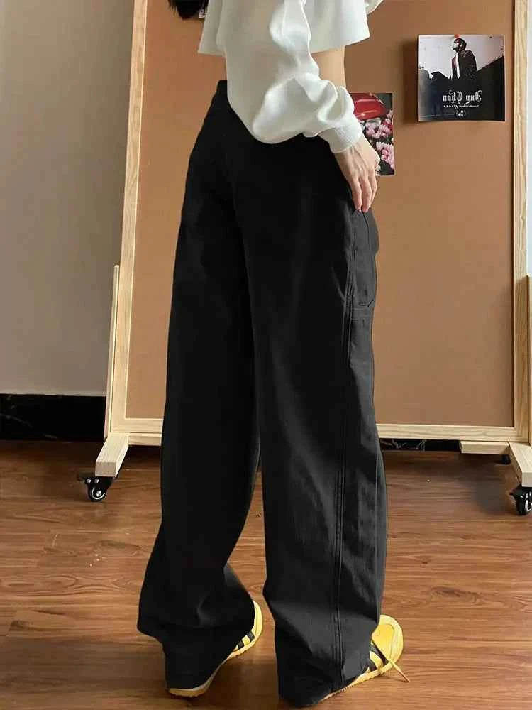 Distressed Detail High Waist Loose Denim Jeans