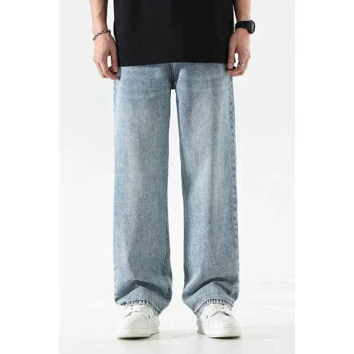 Wardrobe Staple Light Blue Loose Fit Wide Jeans