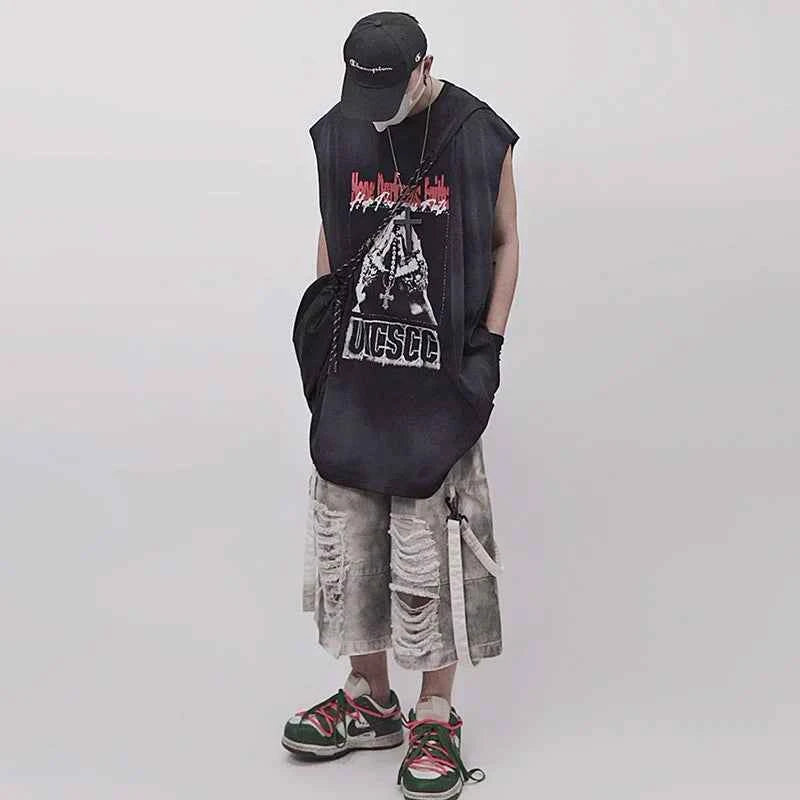 Trendy Vintage Sleeve Less Tank T-Shirt
