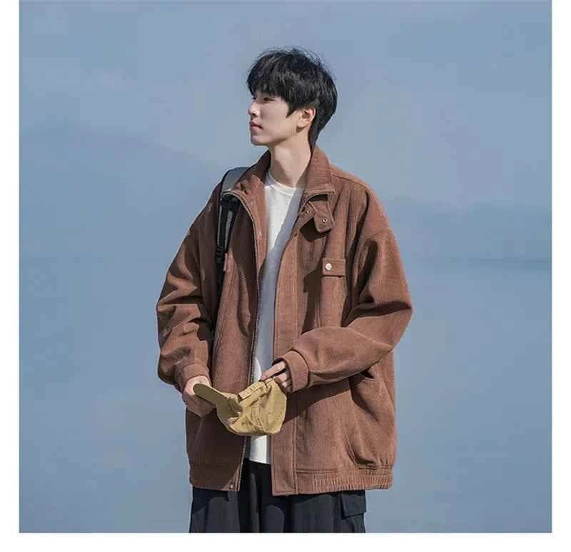 Long-lasting Retro Corduroy Zipper Jacket