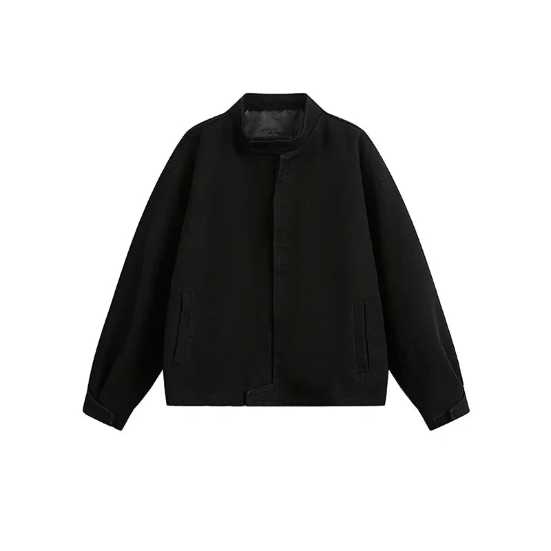 Plain Color Cropped Jacket