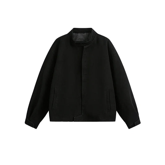 Plain Color Cropped Jacket
