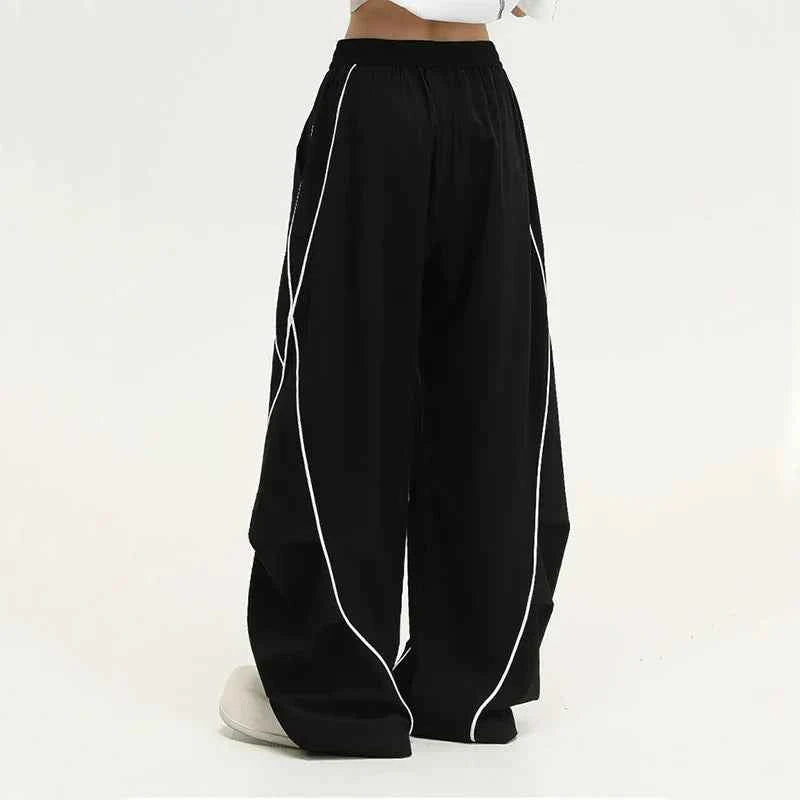 American Vintage Striped Patchwork Wide Sweatpants