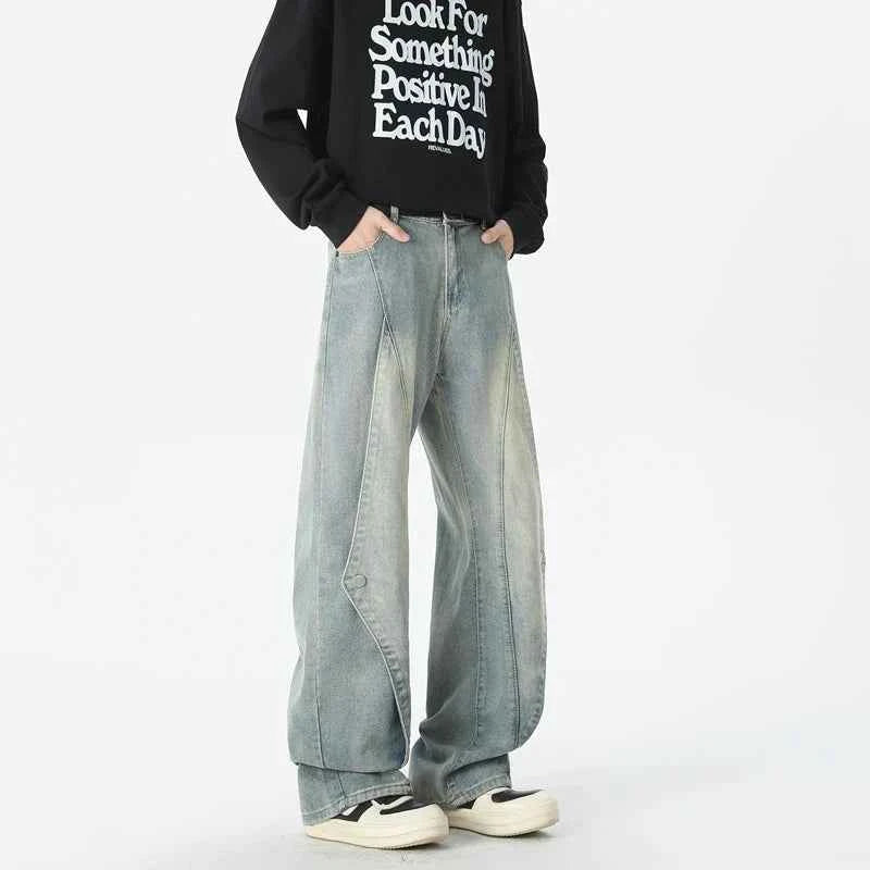 Y2K Autumn Patchwork Baggy Hip Hop Jeans