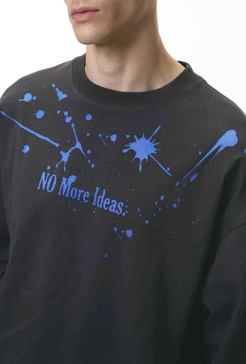 American Splatter Color Block Long Sleeve T-Shirt