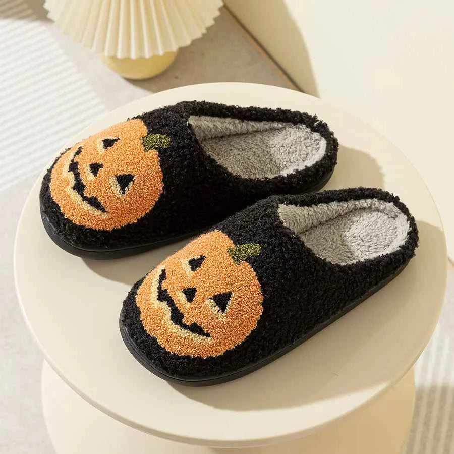 Cozy Pumpkin Halloween Slipper