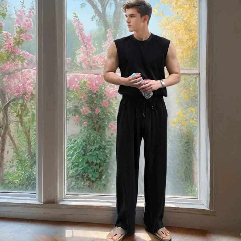 Men's Sleepwear Summer Cotton Short Sleeve Pajama T-Shirt