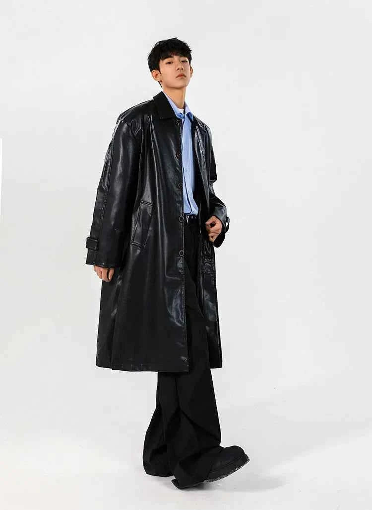 Trendy Stylish Windproof PU Leather Coat