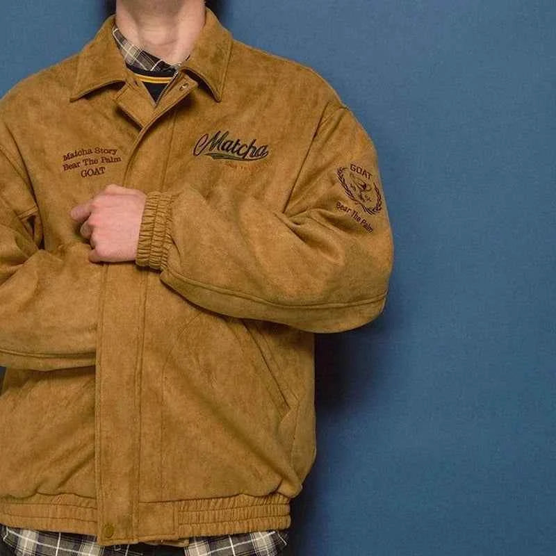 American Style Retro Racing Lapel Hip Hop Jacket