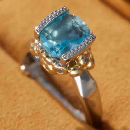 Geometric Zircon Silver Classic Ring