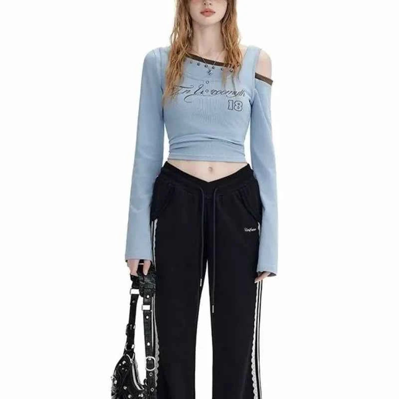 Sexy Diagonal Collar Off Shoulder T-Shirt
