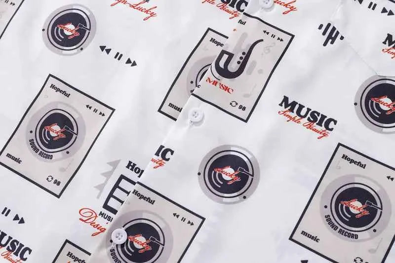 Retro Essential Music Player Graphic Short Sleeve Shirt