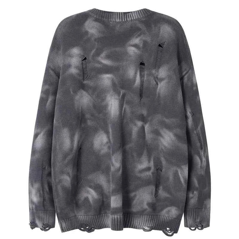 Y2K Signature Grunge Oversized Ripped Knitted Sweater