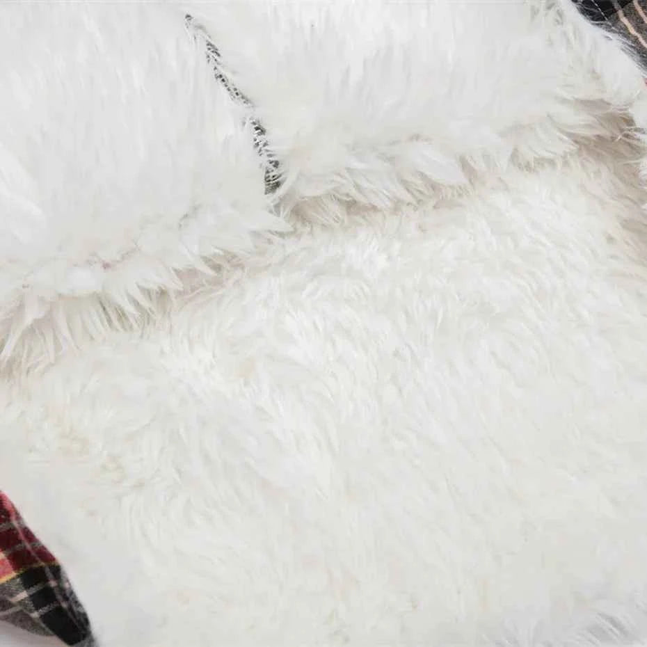 Winter Flexible Plaid Fox Fur Collar Retro Jacket