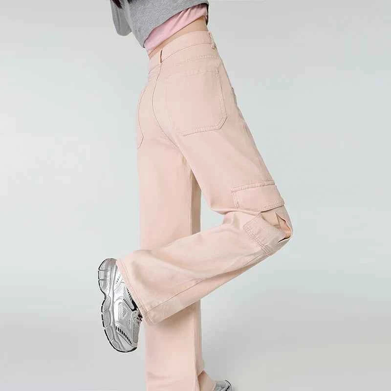 Pink Safari Style High Waist Pants
