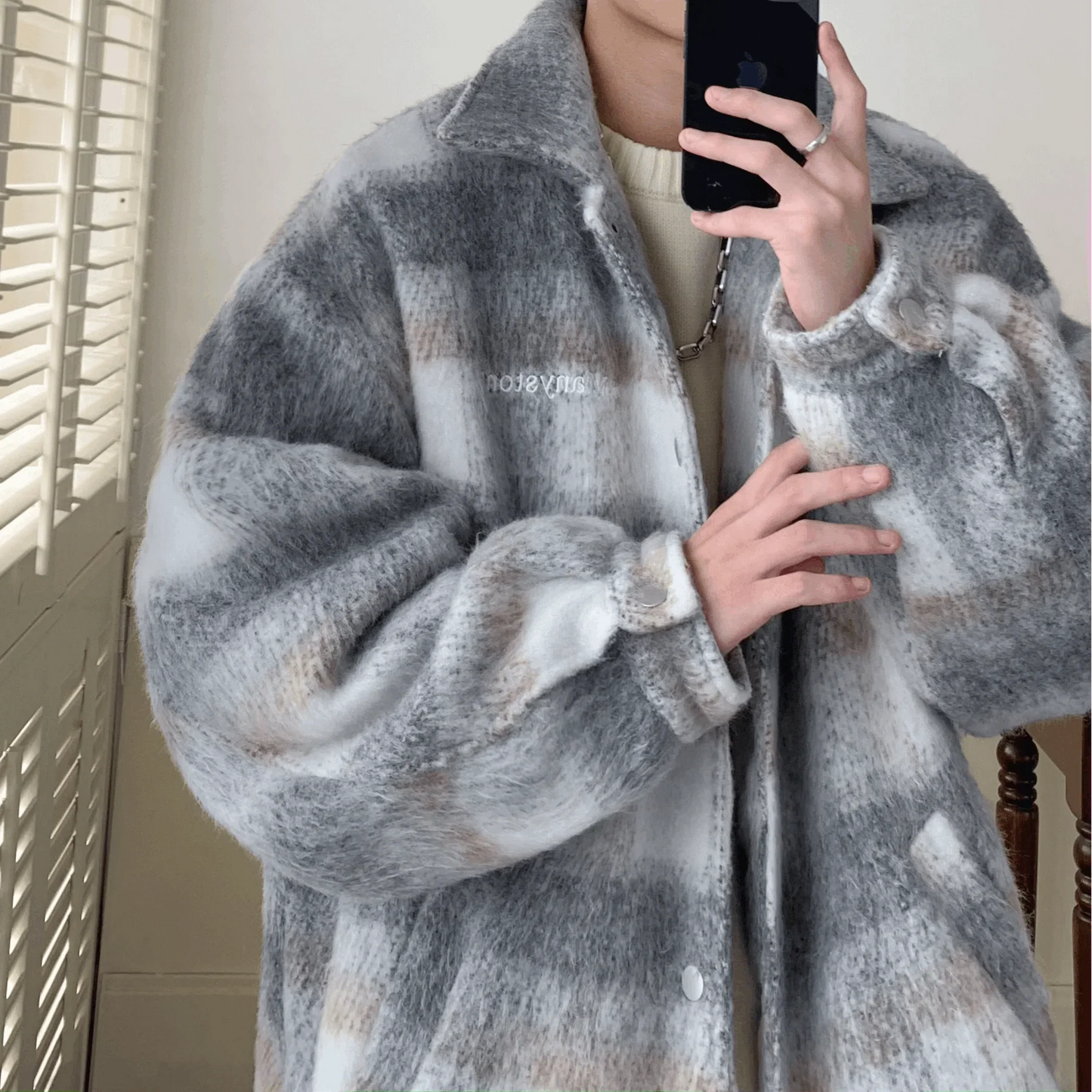 Simple Versatile Plaid Tweed Style Cotton Jacket - Luxuryurbanwear