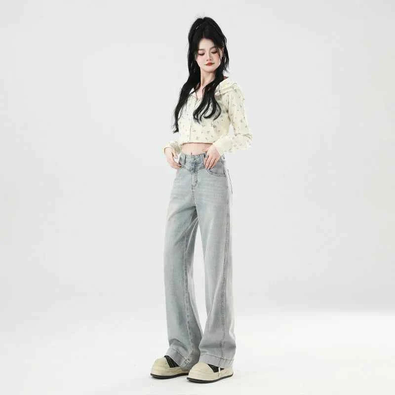 Streetwear Lightweight Wide Leg Denim Jeans