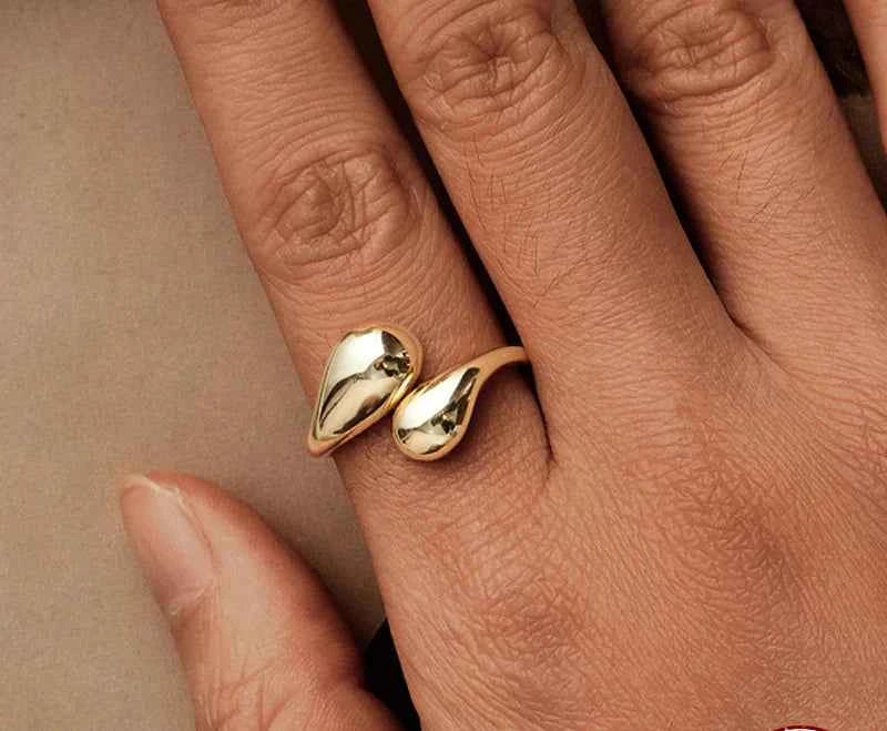 Chunky Water Droplet Sterling Silver Ring
