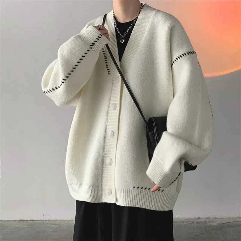 Cozy Oversized Patchwork Knit Cardigan