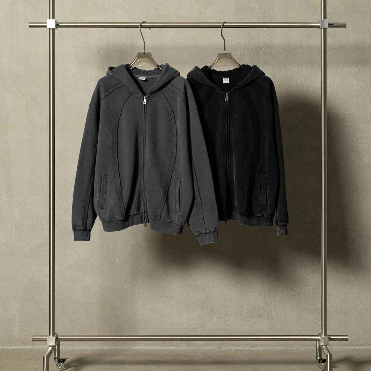 Vintage Retro Fleece Zip-Up Sweatshirt