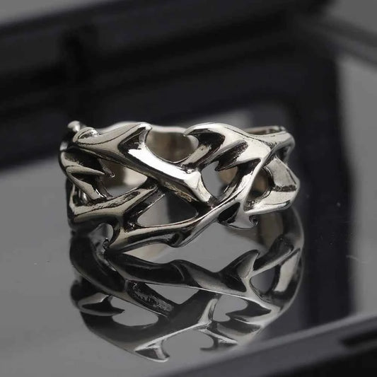 Thorns Stainless Steel Irregularity Gothic Ring