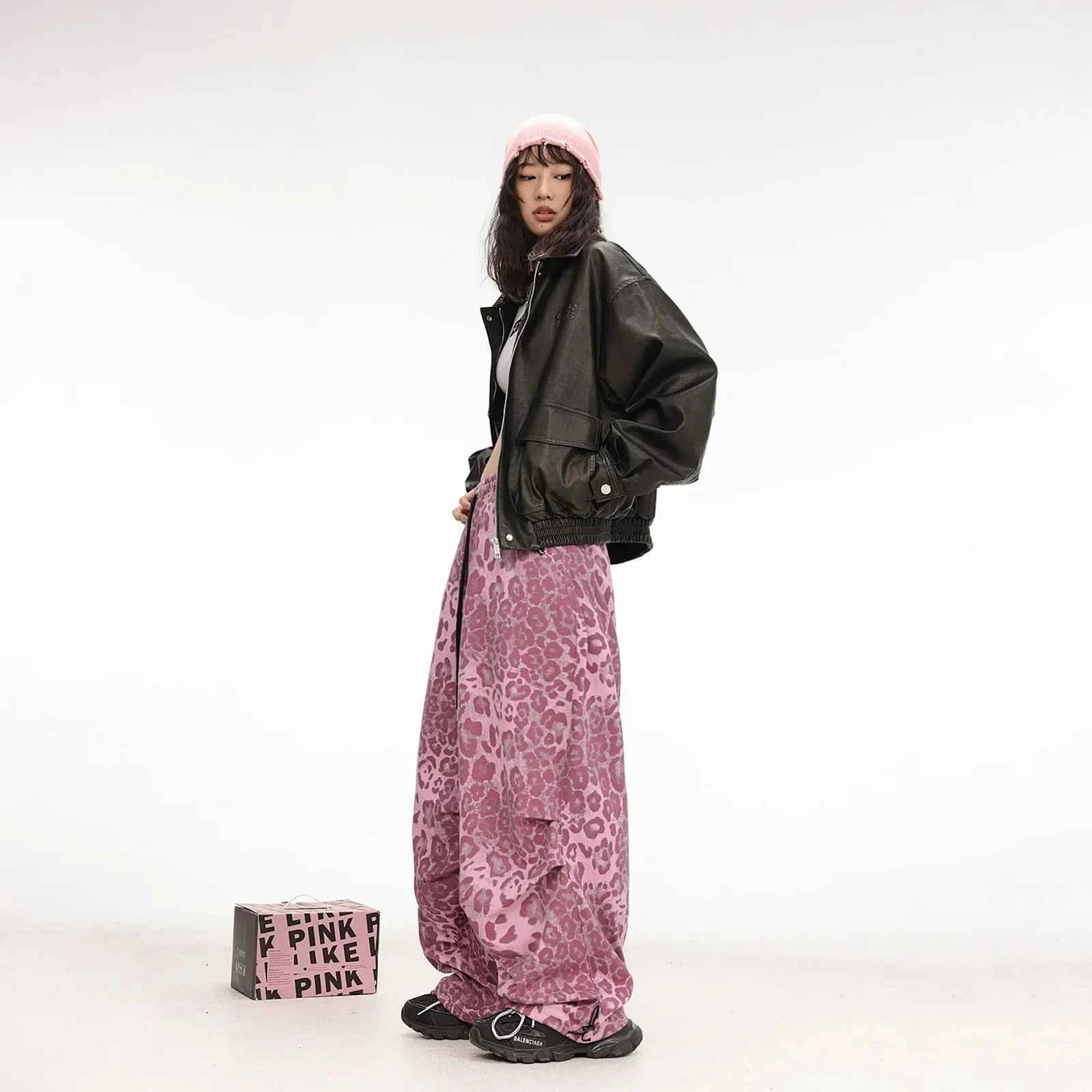 Pink Leopard Dance Hip Hop Pants