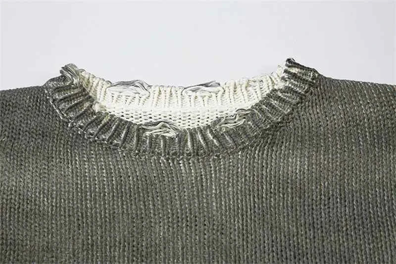 Vintage Distressed Loose Knitwear Sweater