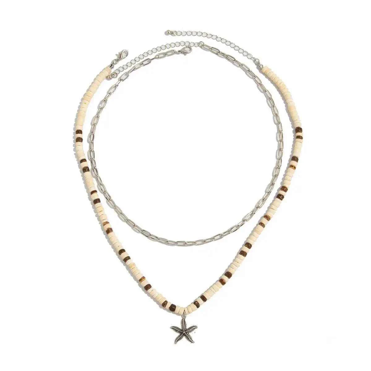 Creative Trendy Coconut Husk Starfish Necklace