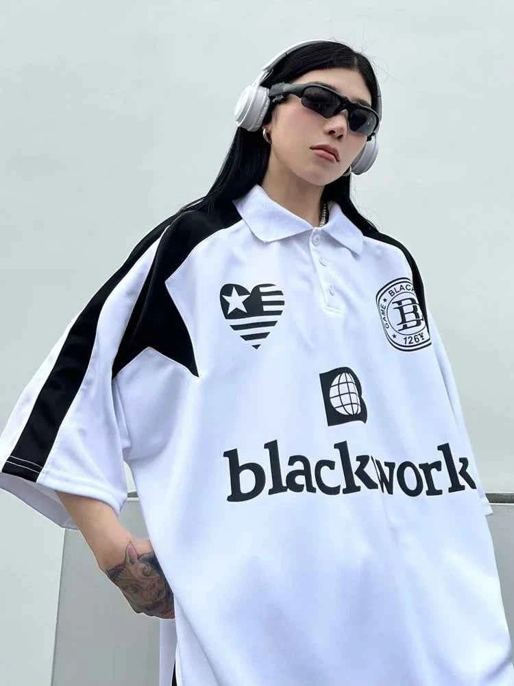 Retro American Style Baseball Print Long T-Shirt