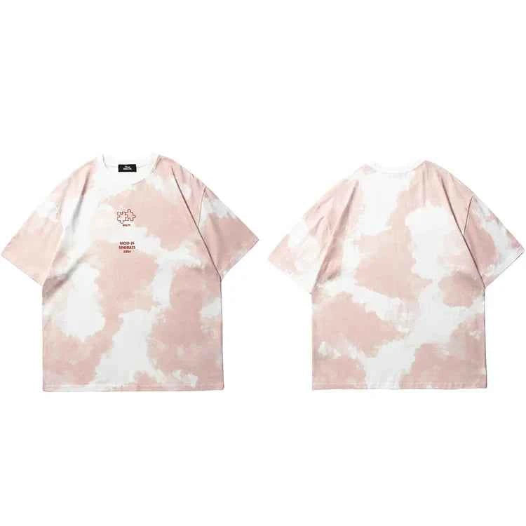 Elevated Vibrant Tie Dye Puzzle Letter T-Shirt