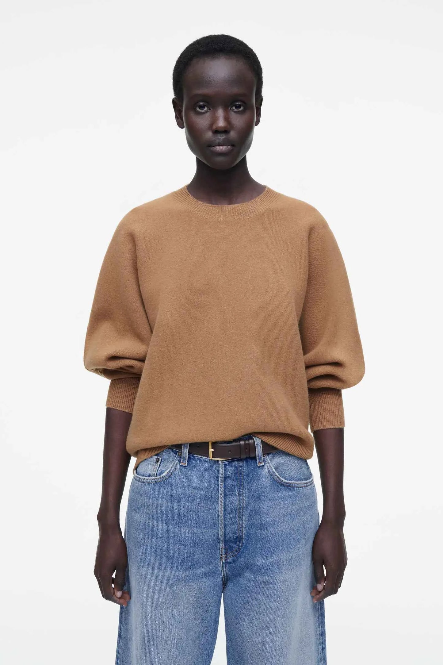 Ethereal Spring Style Reversible Crew Neck Sweater