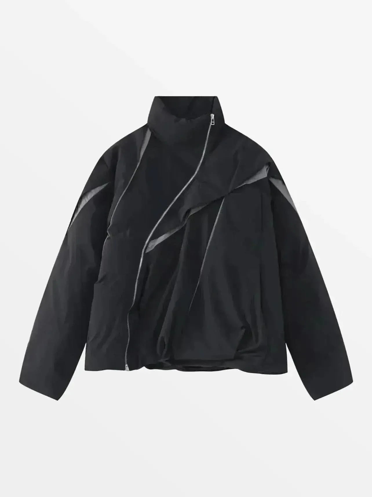 LUW "Slash" Asymmetrical Tech-Jacket - Luxury Heavyweight Cropped Streetwear Outerwear