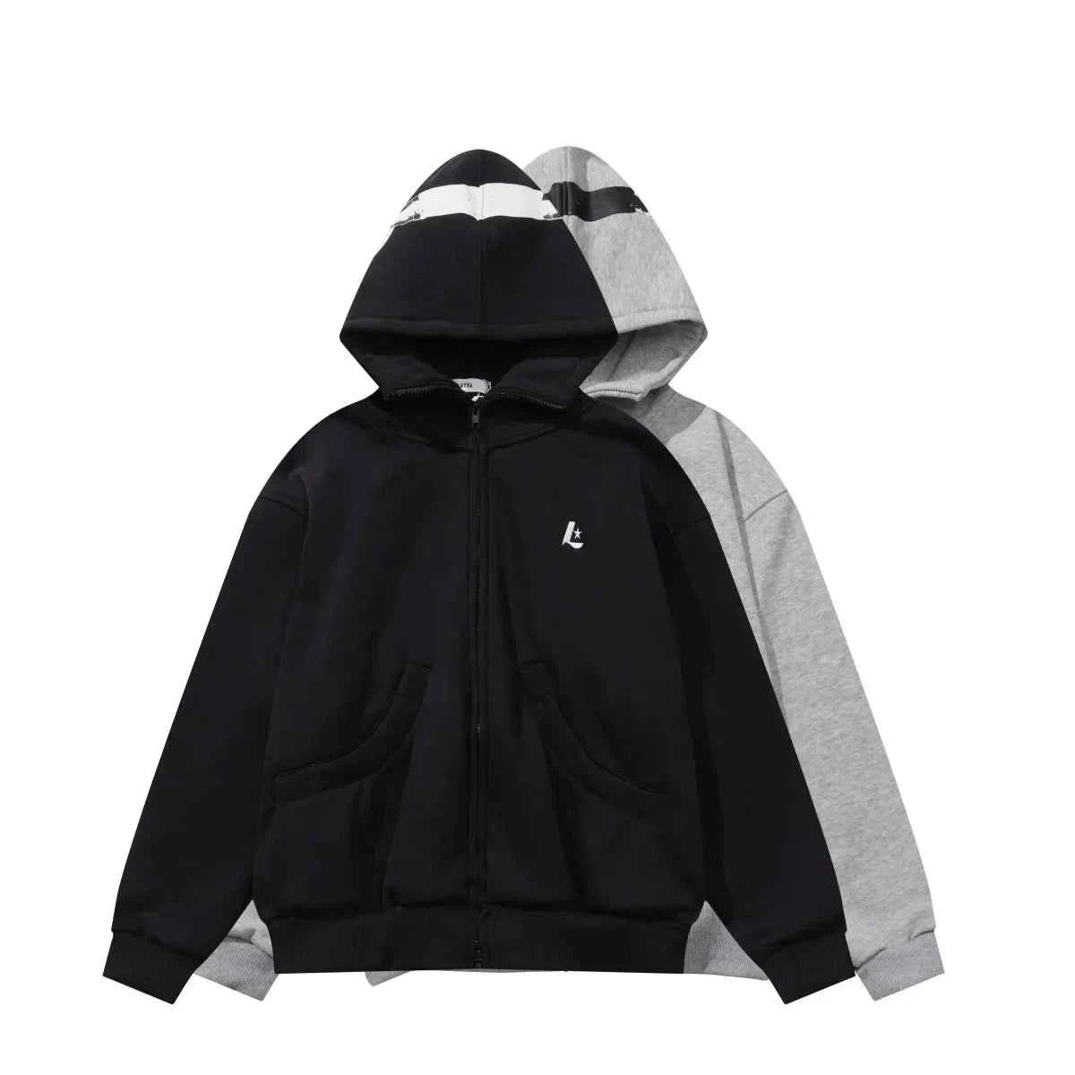 Winter Cozy Fleece Zip-Up Hooded Cotton Sweatshirt