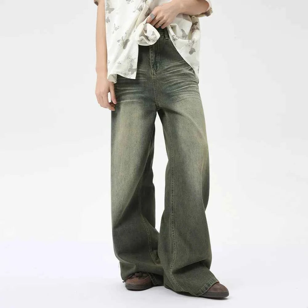 Flexible Vintage Distressed Loose Wide Leg Jeans