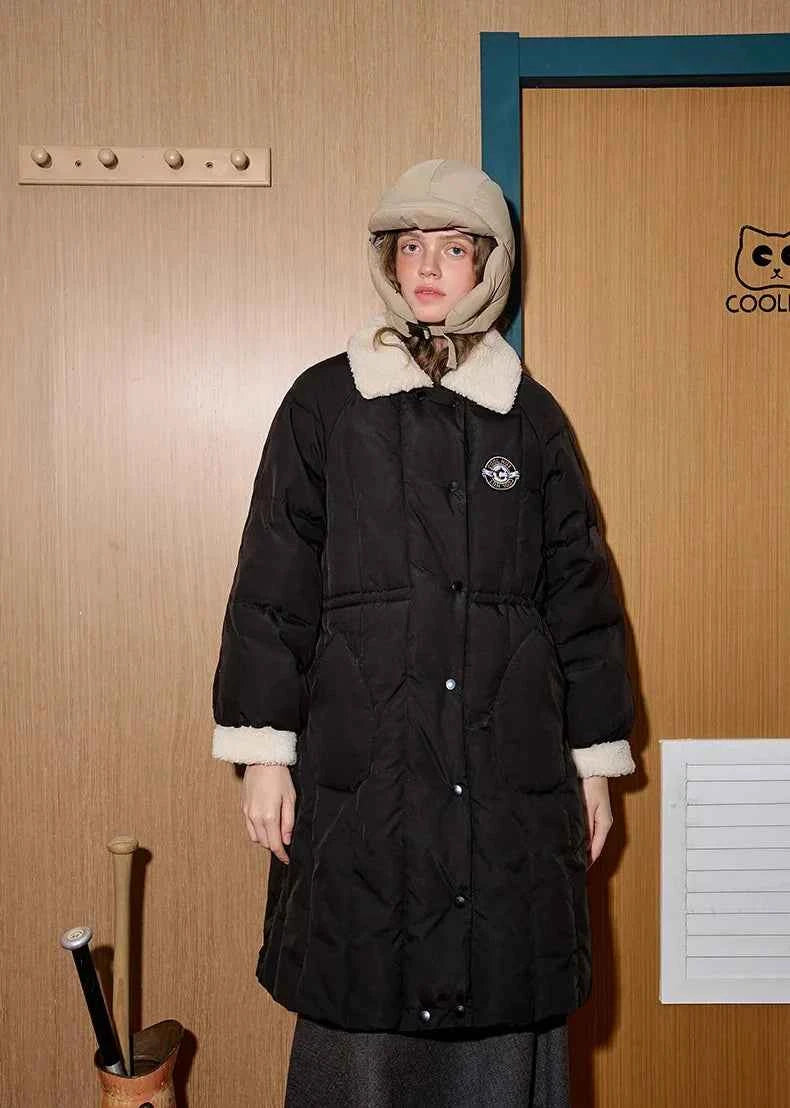 Winter Academic Quilted Mid-Length Puffer Coat