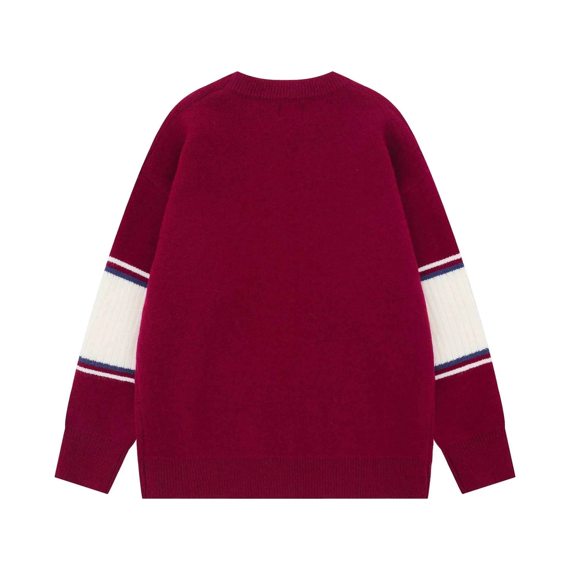 Y2K Effortless Retro Patchwork Knit Classic Sweater