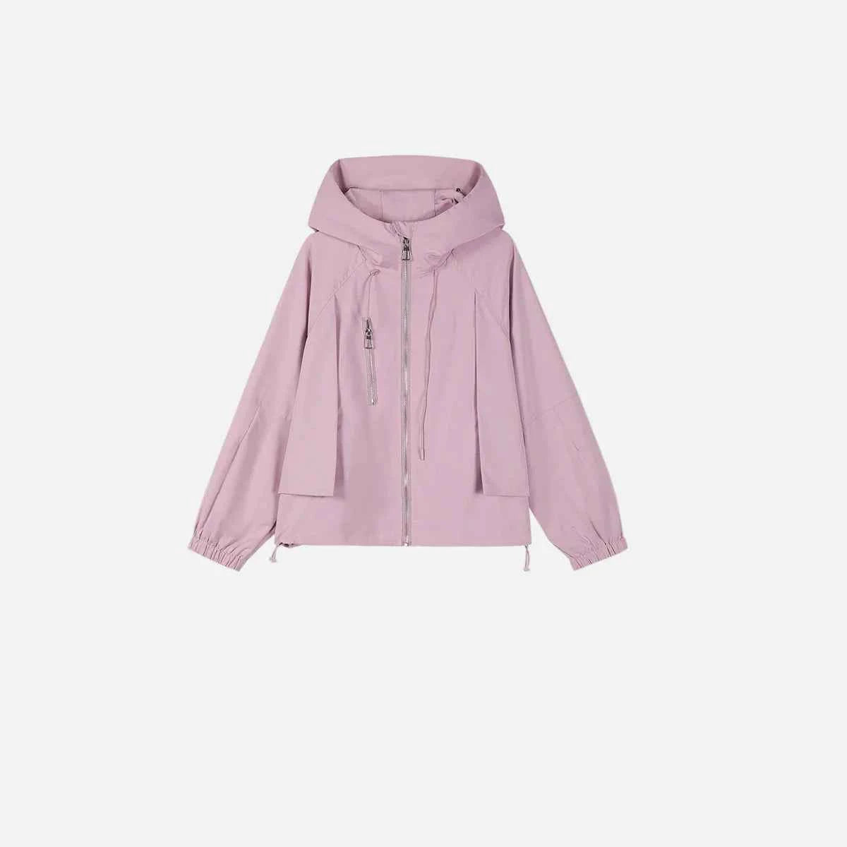 Y2K Drawstring Utility Windbreaker Slimming Jacket