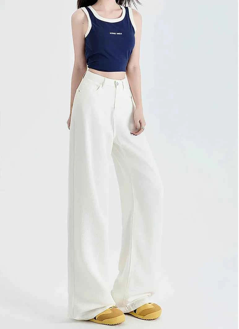 Cozy White Soft White Wide Leg Jeans