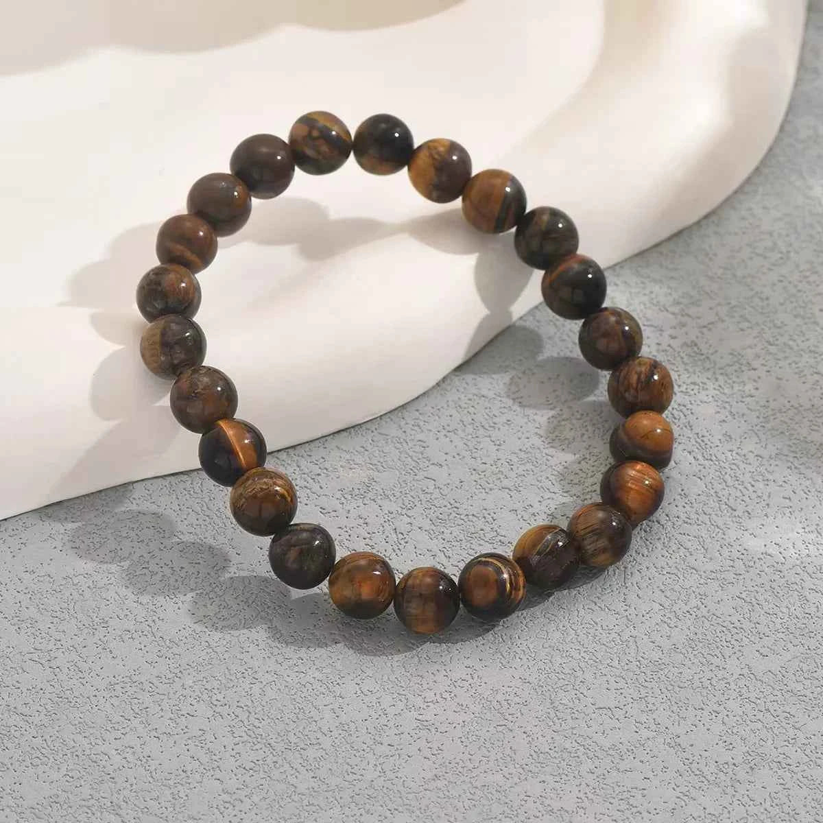 Brown Tigereye Bead Elastic Bracelet