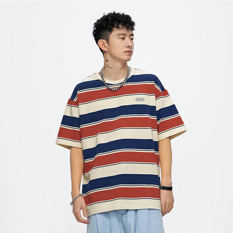 SQ2 Multi Striped Color Loose T-Shirt