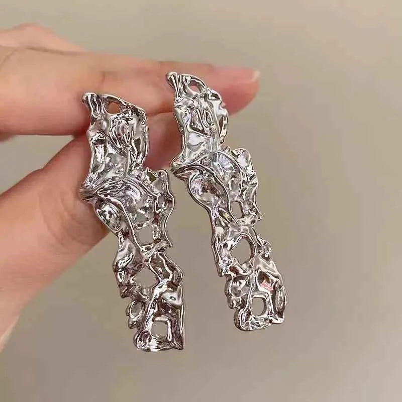 Minimalist European American Silver Needle Earrings