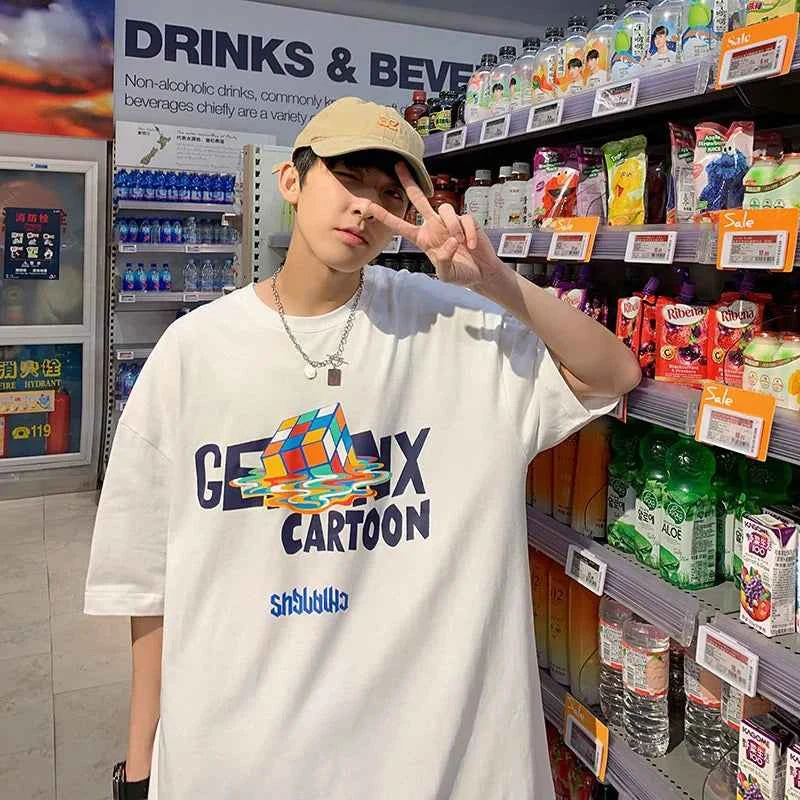 Premium Japanese Cotton Letter Print T-Shirt